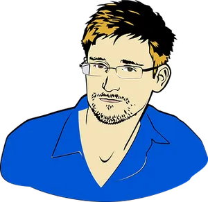 Cartoon Manin Blue Shirt PNG image