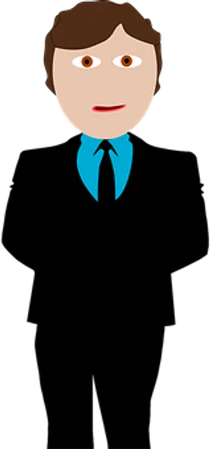 Cartoon Manin Blue Tie