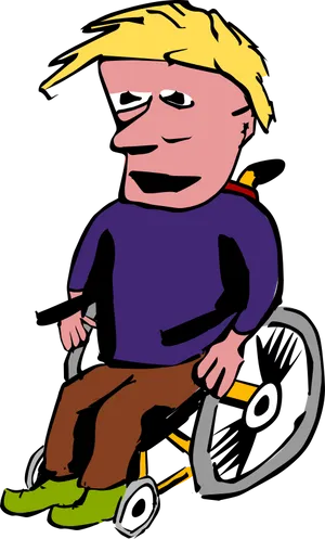 Cartoon Manin Wheelchair PNG image