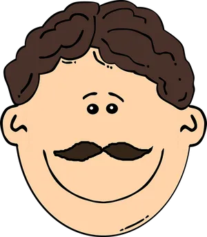 Cartoon Manwith Brown Hairand Mustache PNG image