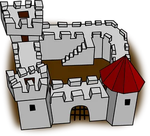 Cartoon Medieval Castle Illustration PNG image