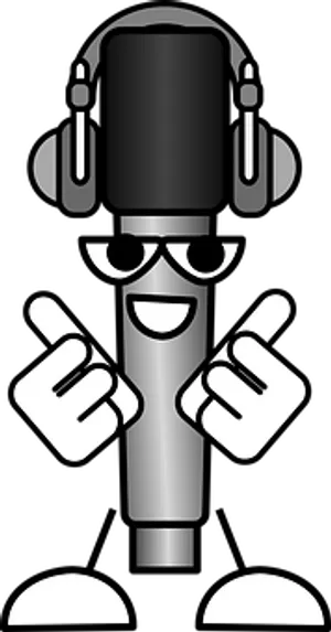 Cartoon Microphone Character PNG image