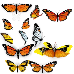 Cartoon Monarch Butterflies Png 06252024 PNG image