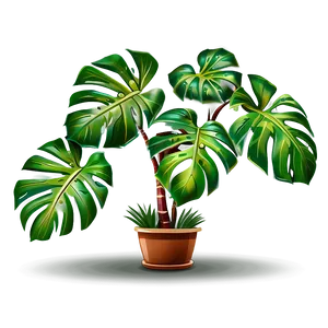 Cartoon Monstera Plant PNG 05232024