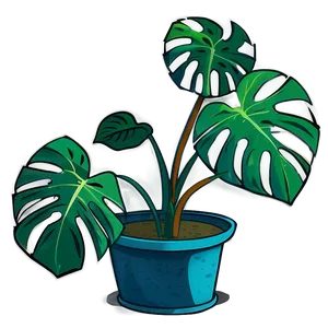 Cartoon Monstera Plant Png 05232024 PNG image