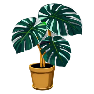 Cartoon Monstera Plant Png Gpw PNG image