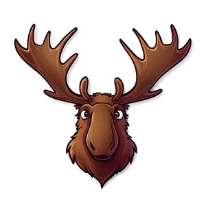 Cartoon Moose Head Graphic PNG 92