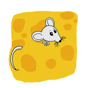 Cartoon Mouse Cheese Graphic PNG image