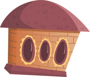 Cartoon Mushroom House Graphic