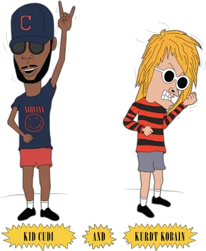 Cartoon Music Legends Kid Cudi Kurt Cobain