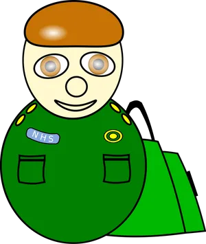 Cartoon N H S Paramedic Character PNG image