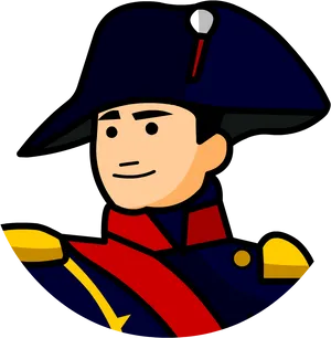 Cartoon Napoleon Bonaparte Portrait PNG image