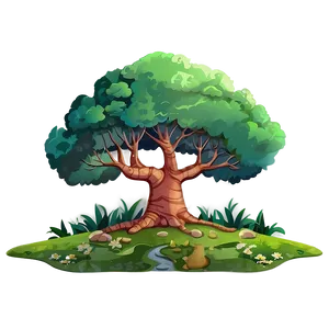 Cartoon Nature Scenes PNG 05062024