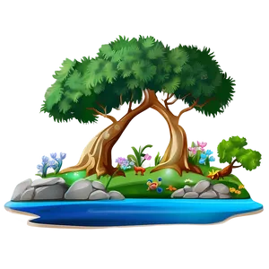 Cartoon Nature Scenes PNG Mfu66