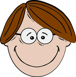 Cartoon Nerd Character Head PNG image