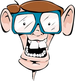 Cartoon Nerd Head Vector PNG image