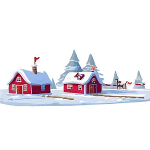 Cartoon North Pole Village PNG Dwc