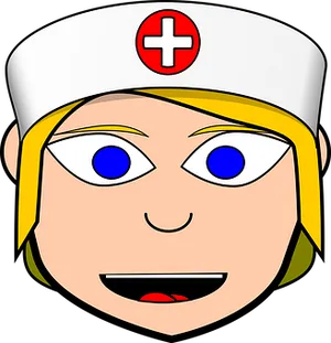 Cartoon Nurse Headshot Graphic PNG image