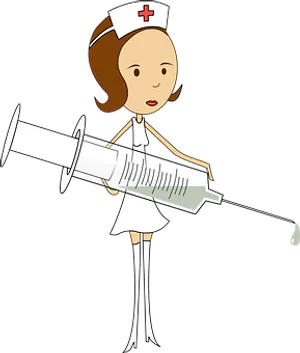 Cartoon Nurse With Syringe.png PNG image