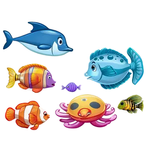 Cartoon Ocean Life PNG 7