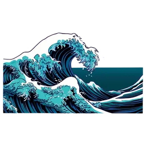 Cartoon Ocean Wave PNG 06132024