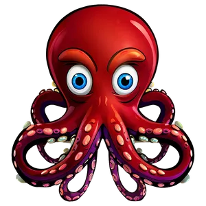 Cartoon Octopus Character PNG Vtr