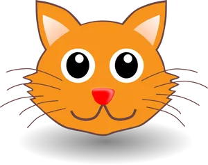 Cartoon Orange Cat Face PNG image