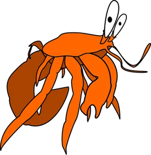 Cartoon_ Orange_ Hermit_ Crab_ Vector