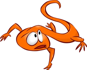 Cartoon Orange Lizard Illustration PNG image