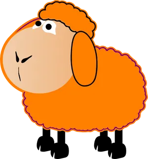 Cartoon Orange Sheep Illustration PNG image