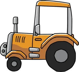 Cartoon Orange Tractor.png PNG image