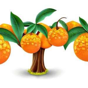 Cartoon Orange Tree Png 06132024 PNG image