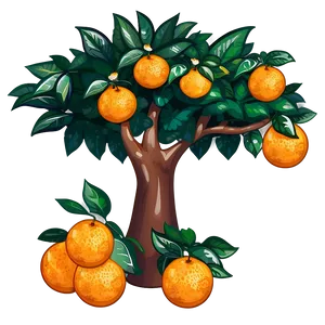 Cartoon Orange Tree Png 18 PNG image