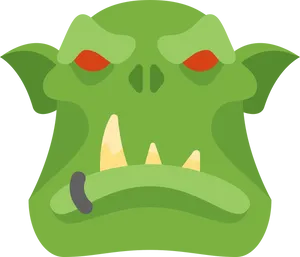 Cartoon Orc Face Graphic PNG
