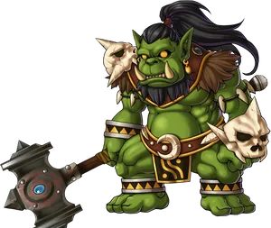 Cartoon Orc Warrior PNG
