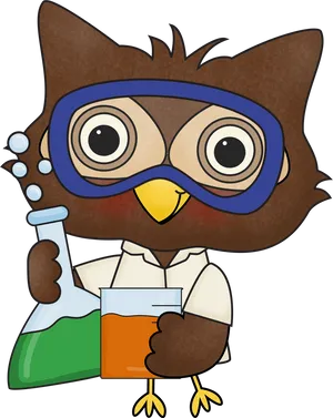 Cartoon Owl Scientist.png PNG image