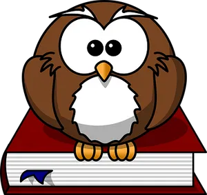 Cartoon Owl Studyingon Books PNG image