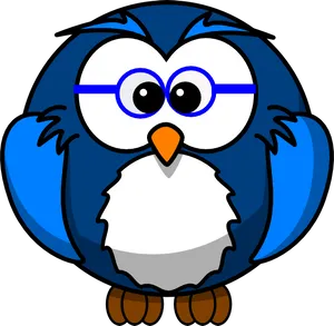 Cartoon Owl Wearing Glasses PNG image