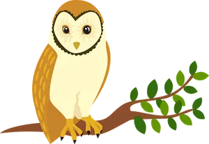 Cartoon Owlon Branch PNG image