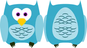 Cartoon Owls Twin Design PNG image
