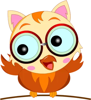 Cartoon Owlwith Glasses PNG image