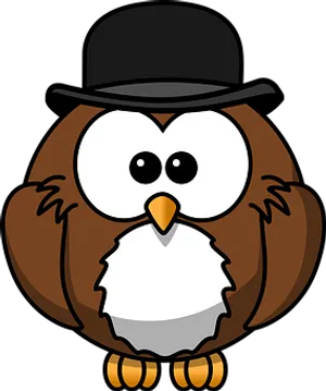 Cartoon Owlwith Hat PNG image