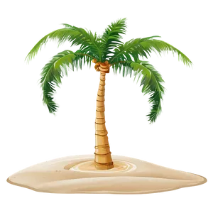 Cartoon Palm Tree And Sand PNG 06212024 PNG