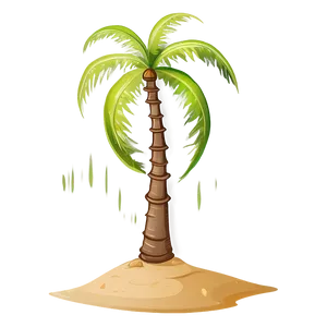 Cartoon Palm Tree And Sand PNG Qpt