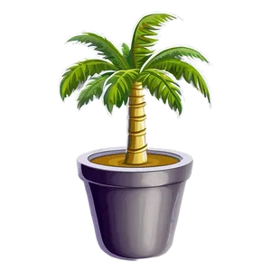 Cartoon Palm Tree In Pot PNG 06212024 PNG