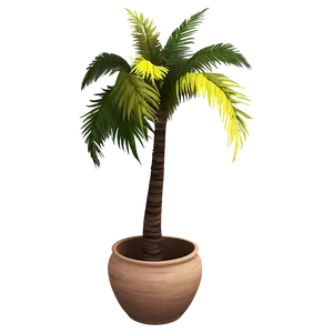 Cartoon Palm Tree In Pot PNG Des57 PNG