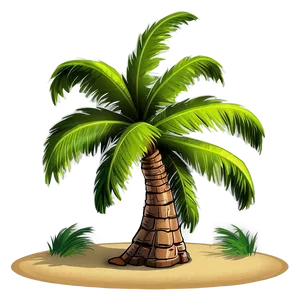 Cartoon Palm Tree Landscape PNG Jhq