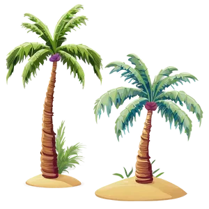 Cartoon Palm Tree Oasis PNG 06212024 PNG