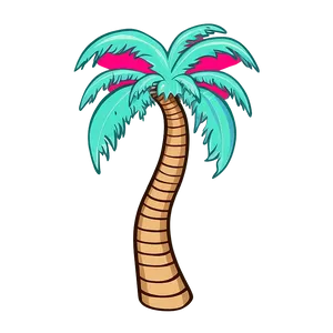 Cartoon Palm Tree Oasis PNG Hcu PNG