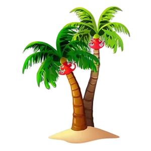 Cartoon Palm Tree On Island PNG 06212024 PNG